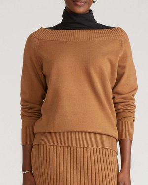 UNIVERSAL STANDARD Plus Size Noomi Cold Shoulder Sweater - Brown