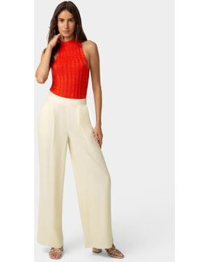 Hue Coastal Linen Palazzo Sleepwear Pant - Red
