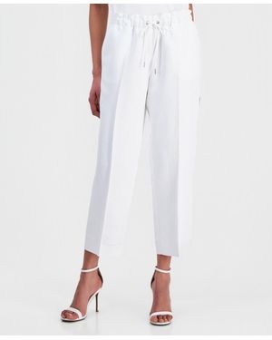 Anne Klein Petite Wide-leg Cropped Pants - White