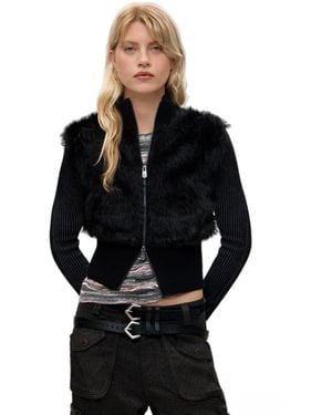 Desigual Fur Jacket - Black