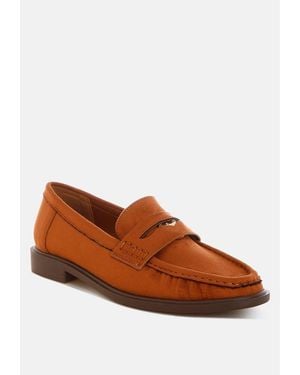 LONDON RAG Stahla Round Toe Loafers - Brown