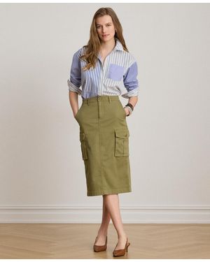 Ralph Lauren Zip & Fly Chino Cargo Pencil Skirt - Green