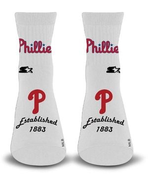 Starter And Philadelphia Phillies Established Stencil Quarter Socks - White