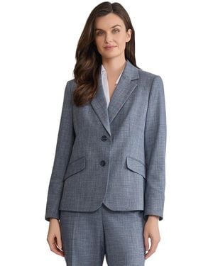 Jones New York Two-button Notch Collar Jacket - Blue