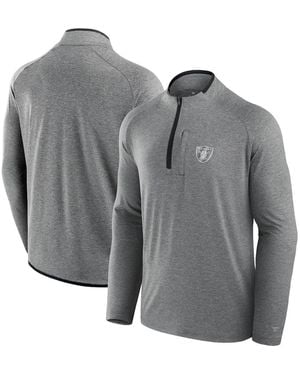 Fanatics And Las Vegas Raiders Front Office Performance Primary Quarter-zip Jacket - Gray