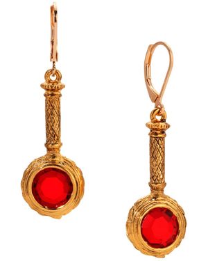2028 Crystal Magnifier Shape Earrings - Red