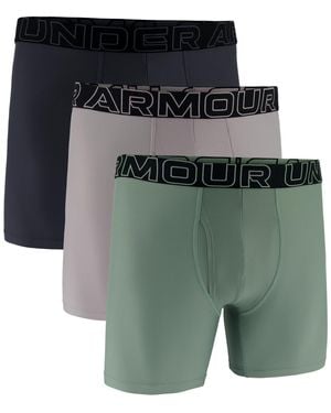Under Armour 3-pack Performance Tech Solid 6" Boxer Briefs - Green