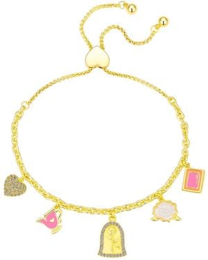 Disney Crystal And Mother Of Pearl The Beast Bolo Bracelet - Metallic