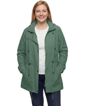 Woman Within Plus Size Fleece-lined Taslon Anorak - Green