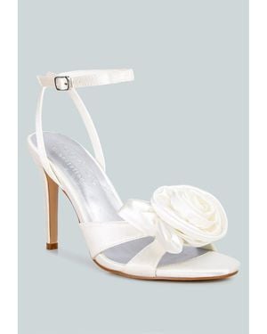 Rag & Co Chaumet Rose Bow Embellished Sandals - Blue