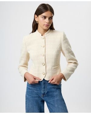 French Connection Structured Tweed Long-sleeve Jacket - Natural