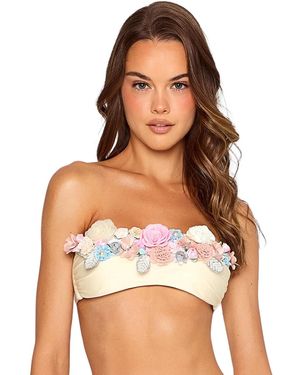 Beach Bunny Secret Garden Bandeau Bikini Top - Brown