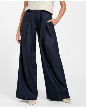 Guess Zanita Pin Stripe Relaxed-fit Pants - Blue