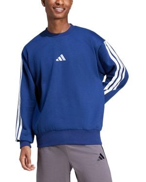 adidas Essentials 3-stripes Fleece Sweatshirt - Blue