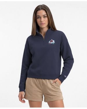 Champion Colorado Avalanche Power Blend Quarter-zip Sweatshirt - Blue