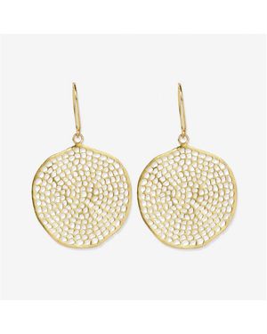 INK+ALLOY Brass Large Circle With Holes Drop Earrings 2.5" - Metallic