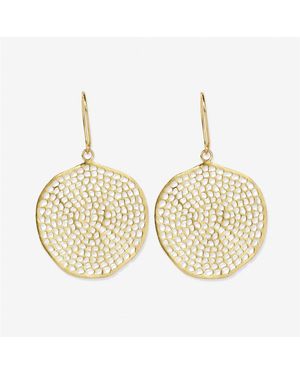INK+ALLOY Brass Large Circle With Holes Drop Earrings 2.5" - Metallic
