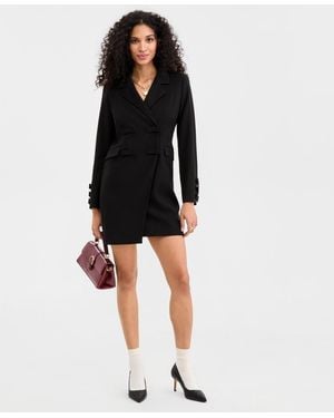On 34th Woven Tuxedo Bow Mini Dress - Black