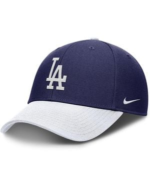 Nike Navy/white Los Angeles Dodgers Dri-fit Club Adjustable Hat - Blue