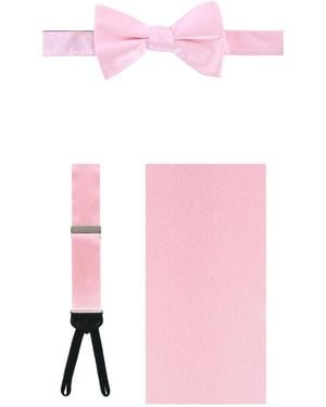 Trafalgar Sutton Silk Pre-tied Suspenders And Bow Tie - Pink