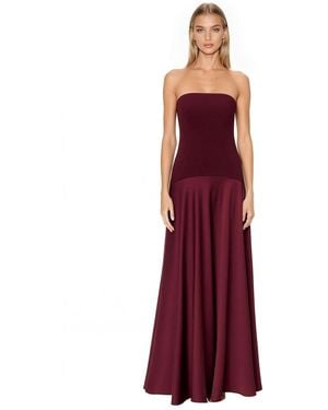 ONE33 SOCIAL The Vivienne Burgundy Strapless Gown - Red