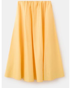 Mango Flared Cotton Skirt - Yellow