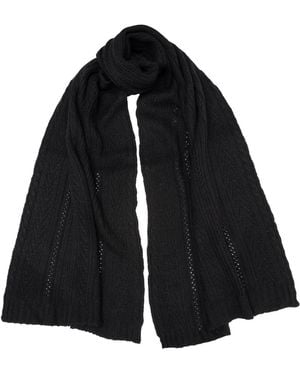 Elizabetta Cashmere Lace Mirabella Blanket Scarf - Black