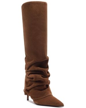 SCHUTZ SHOES Mikki Up Cloak Pointed Toe Dress Boots - Brown