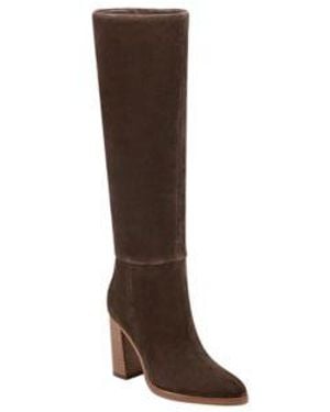 Marc Fisher Lannie Tall Block Heel Boots Regular Wide Calf - Brown