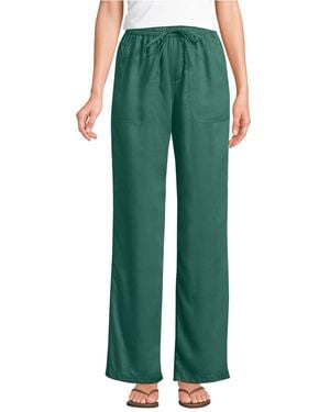 Lands' End Fiber High Rise Wide Leg Pants - Green