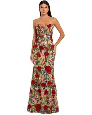 Mac Duggal Floral Embroidered Off The Shoulder Gown - Multicolor