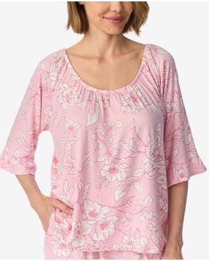 Ellen Tracy 3/4 Short Scoop Neck Tunic - Pink
