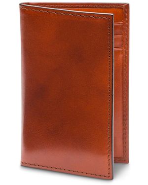 Bosca Genuine Leather 8 Pocket Credit Card Case - Brown