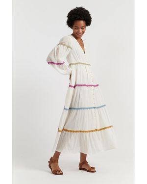 Chinti & Parker Chinit And Parker Cotton Scallop Dress - White