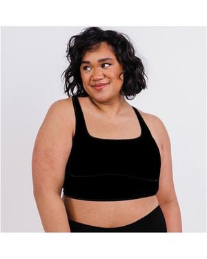 Calypsa Plus Size Longline Swim Bra - Black