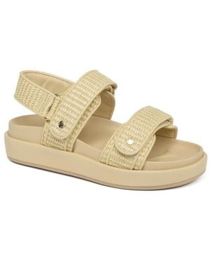 J/Slides Bay Leather Slingback Sandal - Natural