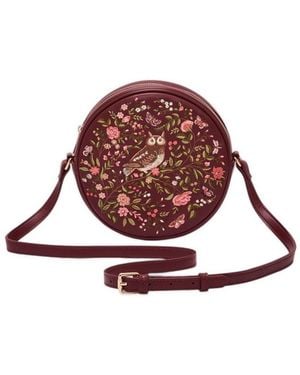 Fable England Chloe Owl Embroidered Circle Bag