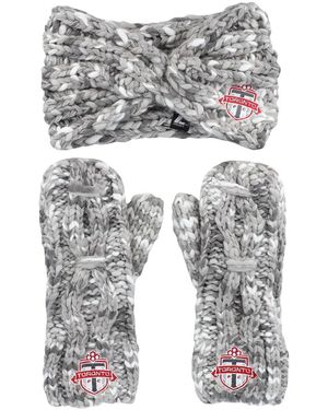 ZooZatZ Toronto Fc Marled Headband And Mittens Set - White