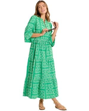 Brakeburn Clarisa Embroidered Maxi Dress - Green
