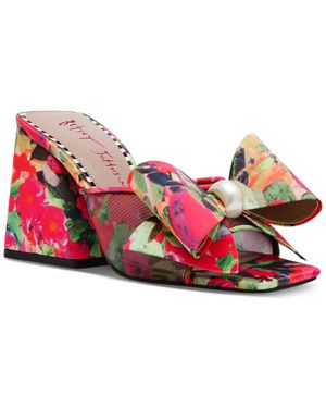 Betsey Johnson Jordn Embellished Bow Dress Mules - Red