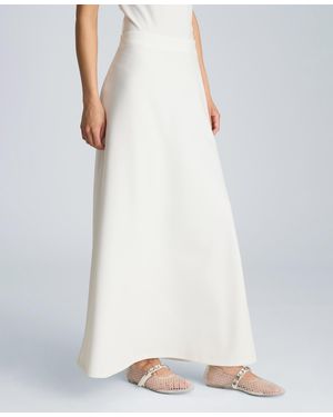 Kenneth Cole Pull-on Bias Flared Maxi Skirt - White