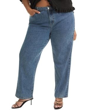 June + Vie June + Vie June + Vie Curvie-fit High-rise Straight-leg Stretch Jeans - Blue