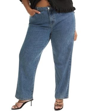 June + Vie June + Vie June + Vie Curvie-fit High-rise Straight-leg Stretch Jeans - Blue