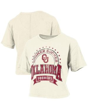 Pressbox Oklahoma Sooners Vintage Wash Waist-length Slubâ T-shirt - White