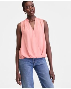 INC International Concepts V-neck Sleeveless Top - Red