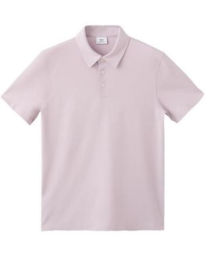 Mango Slim Fit Cotton Pique Blend Polo Shirt - Pink