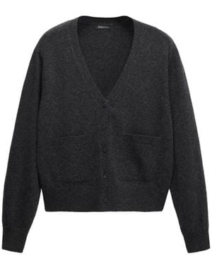 Mango Selection Wool & Cashmere-blend V-neck Cardigan - Black