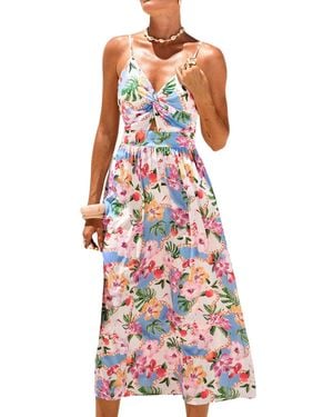 CUPSHE Total Betty Tropical Maxi Beach Dress - White