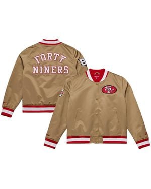 Mitchell & Ness San Francisco 49ers 80th Anniversary Satin Full-snap Jacket - Brown