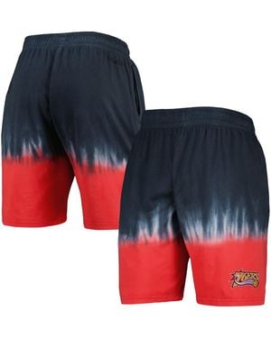 Mitchell & Ness Navy And Red Philadelphia 76ers Hardwood Classic Authentic Shorts - Blue